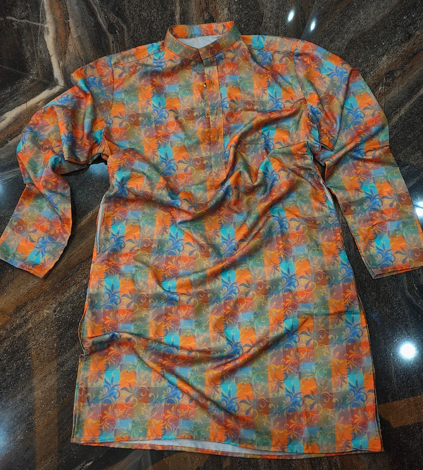 Vibrant Bloom Wrinkle-Free Kurta