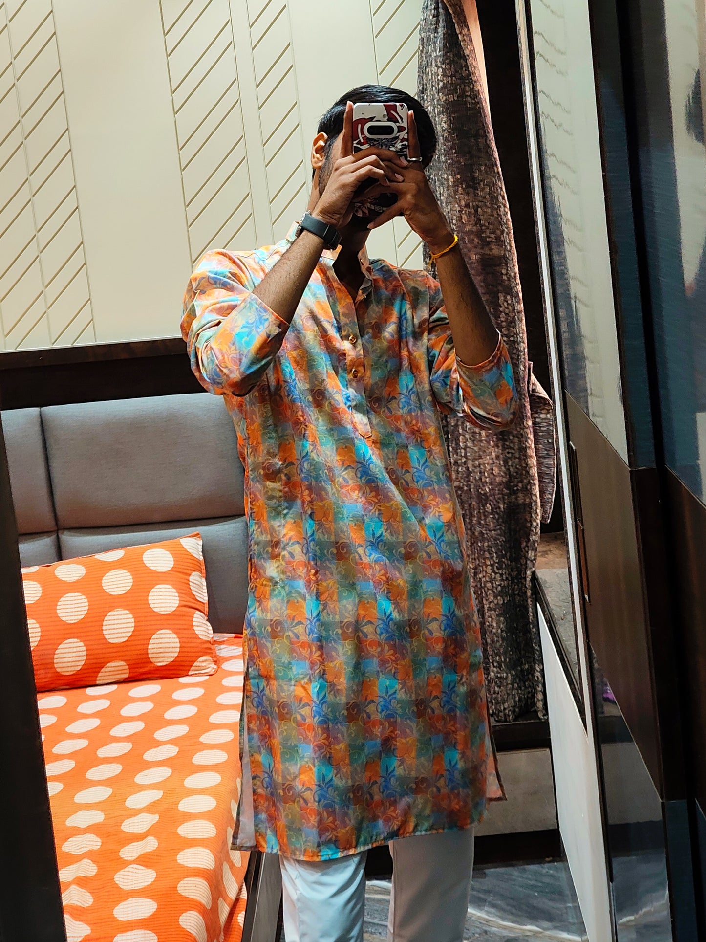 Vibrant Bloom Wrinkle-Free Kurta