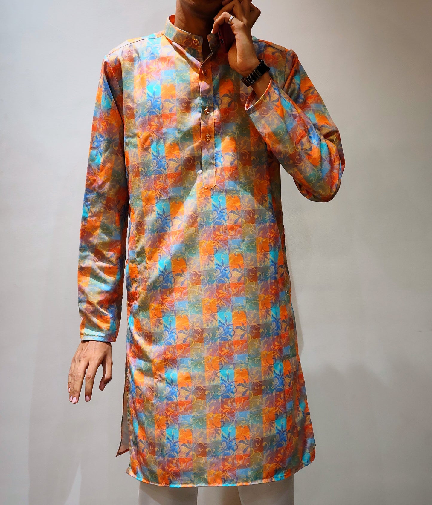 Vibrant Bloom Wrinkle-Free Kurta