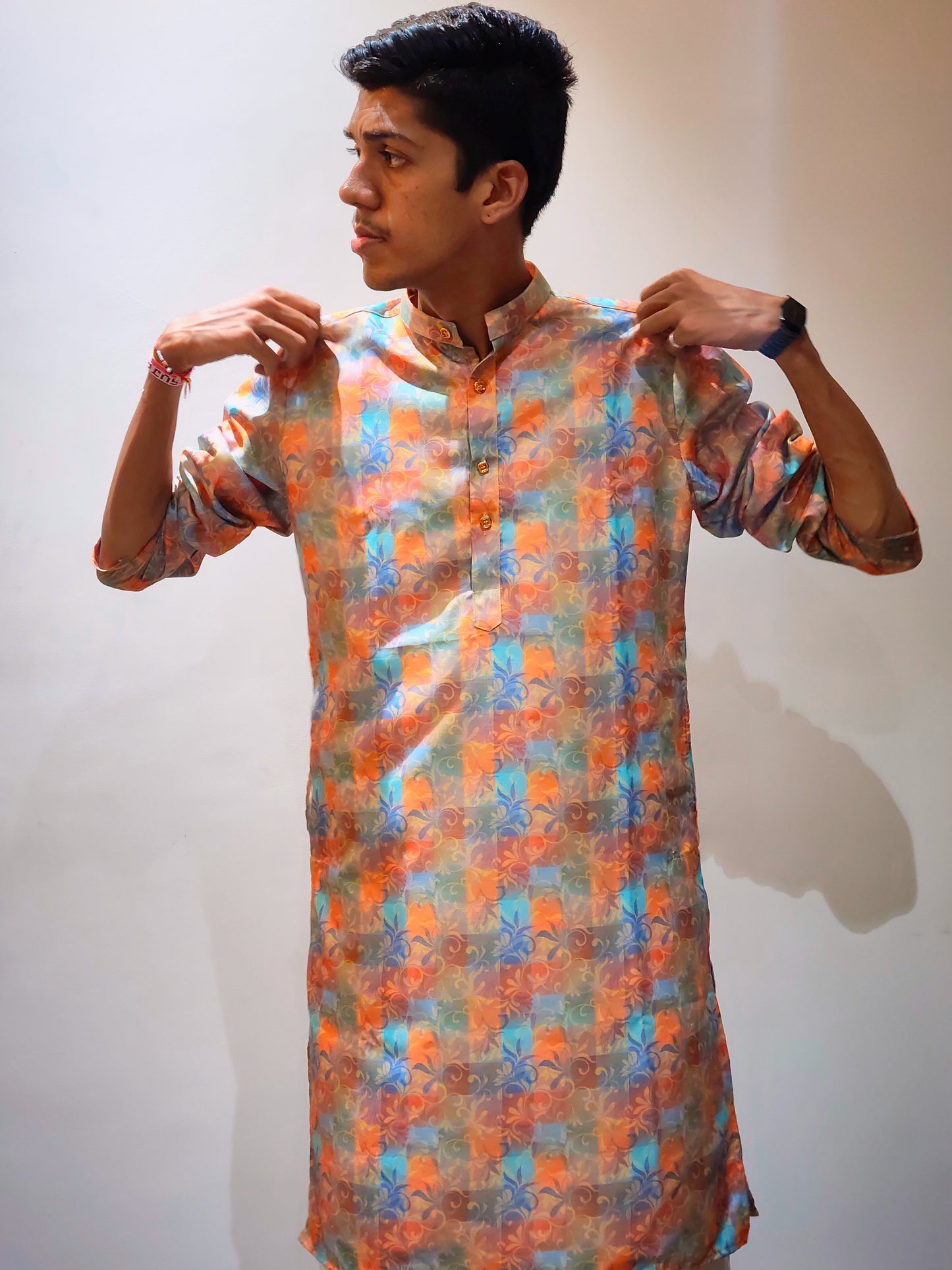 Vibrant Bloom Wrinkle-Free Kurta